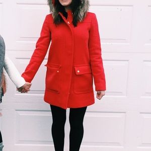 JCREW CHERRY RED COAT